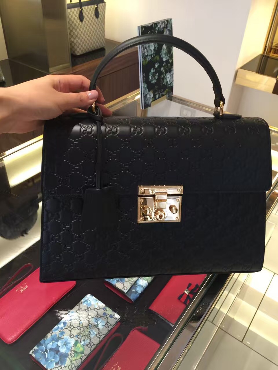 Gucci Padlock Handle Bag 428207 CWC1G 1000 Black